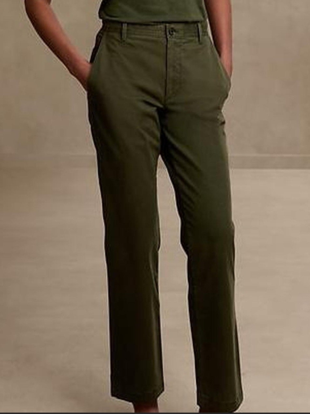 Banana Republic Dark Olive Straight-Leg Trousers
